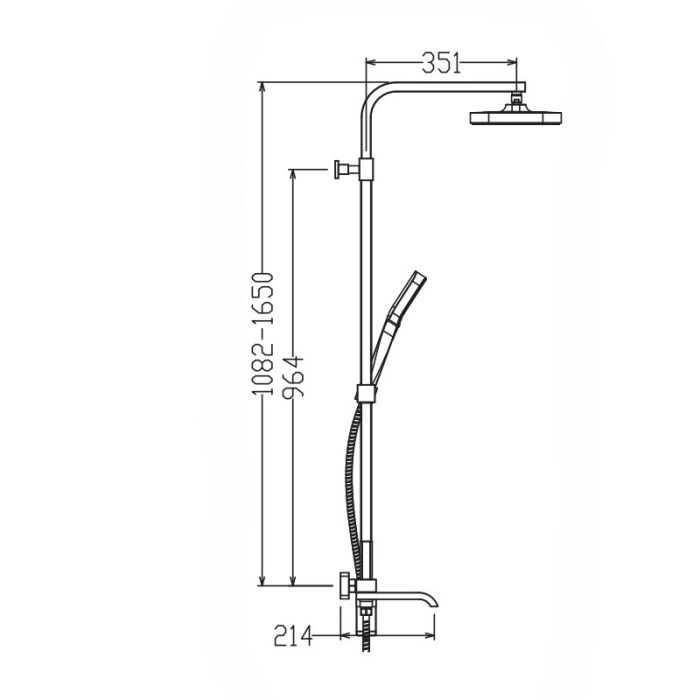 Душова колона зі змішувачем KOER KB-56037-01 3 функції (Колір хром) (KR6001)