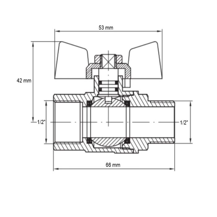 Кран кульовий Koer KG.208 - 1/2" FM ГШМ (газ) (KR4963)