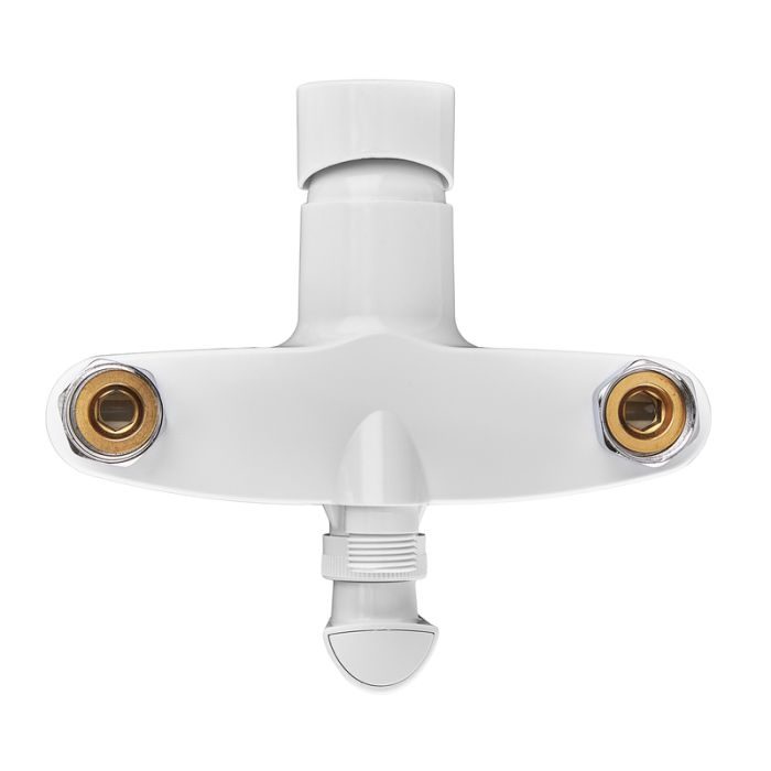 Змішувач для ванни PLAMIX OSCAR-006 EURO SET WHITE (зі шлангом, лійкою та кронштейном) (MX1895)