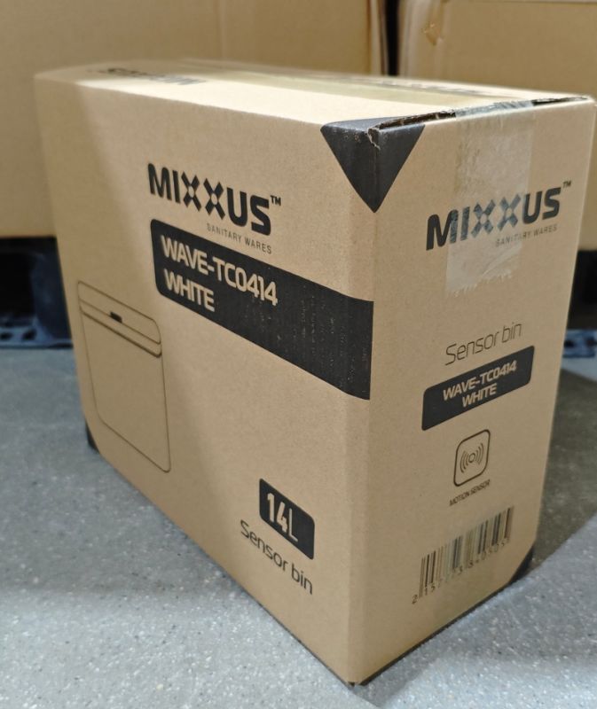 Відро для сміття сенсорне прямокутне Mixxus Wave-TC0414 White 14 л (колір білий) (MI8405)