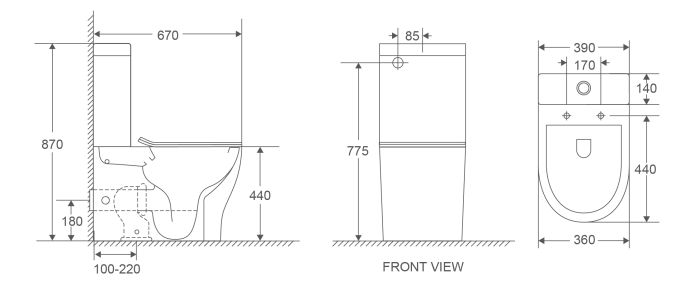 Унітаз-компакт Mixxus Premium WAVE-0403-R  675х395х870mm, система змиву RIMLESS (MP6606)