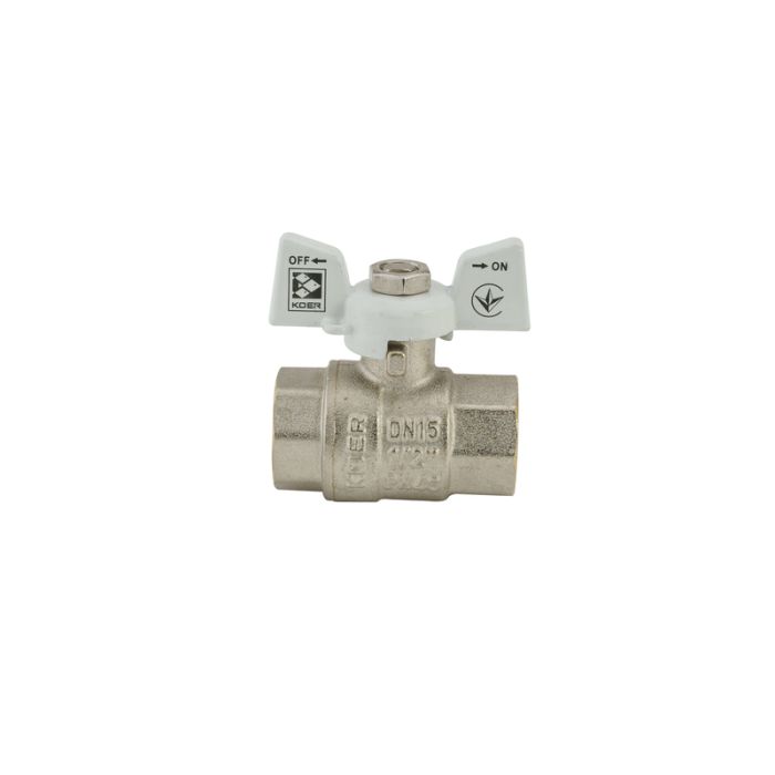 Кран кульовий KOER 1/2" ГГМ (KR.217.W) білий (KR0177)