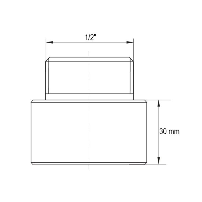 Подовжувач 1/2" 30мм (хром) Koer KF.E06-30.CHR (KF0096)