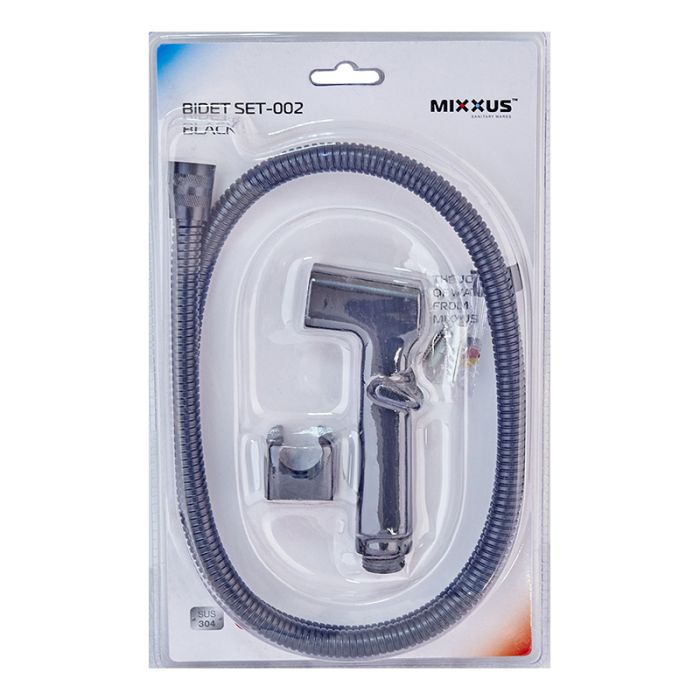 Набір для гігієнічного душу Mixxus Bidet SET-002 Black (шланг 1,2м) (LE2776)