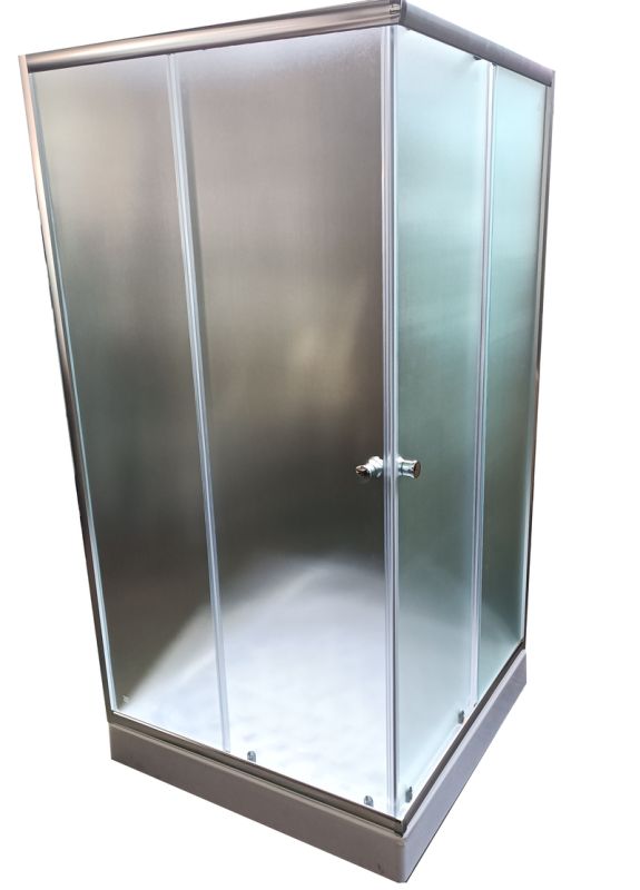 Душова кабіна з низьким піддоном Mixxus CUBIC SCT01-100x100x195-FB CHROME матове скло 4мм (MI6904)