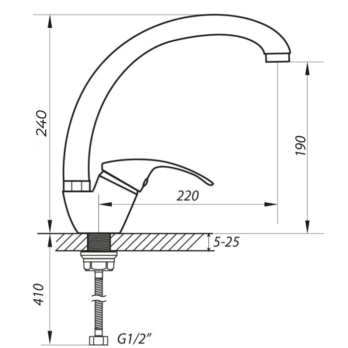 Змішувач для кухні Zerix YUB 279 чорний (ZX2794)