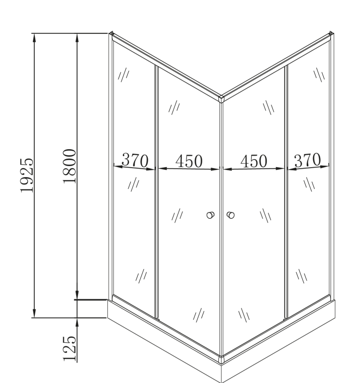 Душова кабіна з низьким піддоном Mixxus CUBIC SCT01-90x90x195-TR GRAPHITE прозоре скло 4мм (MI6905)