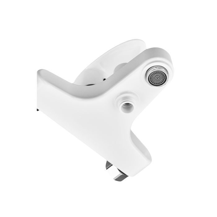 Змішувач для ванни Plamix CEZAR-009 EURO SET White, зі шлангом, лійкою та кронштейном (PM0692)