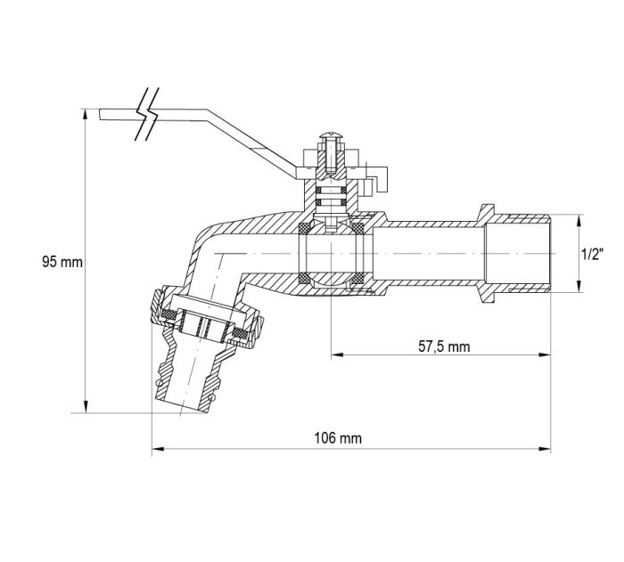 Кран поливу з коннектором для швидкого підключення 1/2" (Koer KR.257) (KR2750)