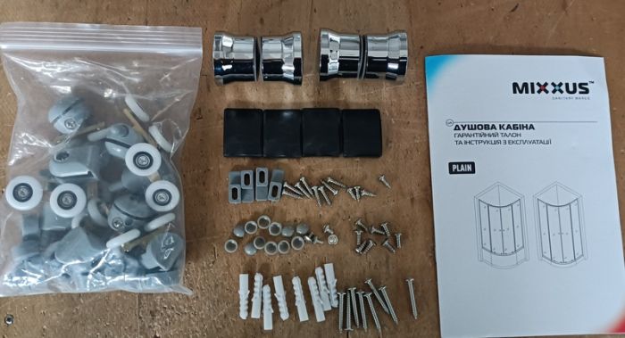 Душова кабіна з низьким піддоном Mixxus PLAIN SCT02-100x100x195-FB SATIN матове скло 4мм (MI6897)