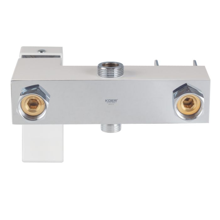 Душова колона KOER KB-58007-04 зі змішувачем водоспад, 3 функції (Колір хром+білий) (KR5161)