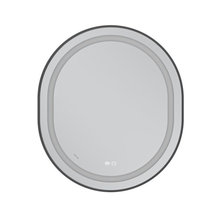 Дзеркало Mixxus Premium ELLIPSE MV05-80x70-Reverse BLACK з Led Touch, Anti-fog, димером (3-6,5kK) (MP6646)