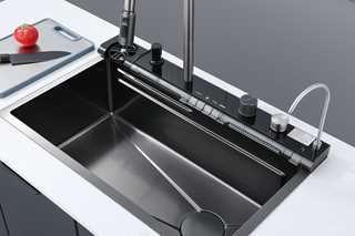 Мийка багатофункціональна Zerix ZH7546-SET-05 Decor Graphite з вбудованим змішувачем з нерж.сталі (ZM5592)