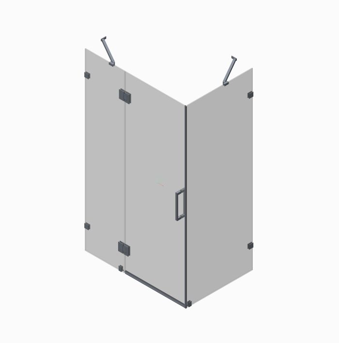 Бічна стінка до кабіни Koer SR SW04-90x200-TR-07 прозоре скло Easy Clean 10мм, графіт (KR5391)