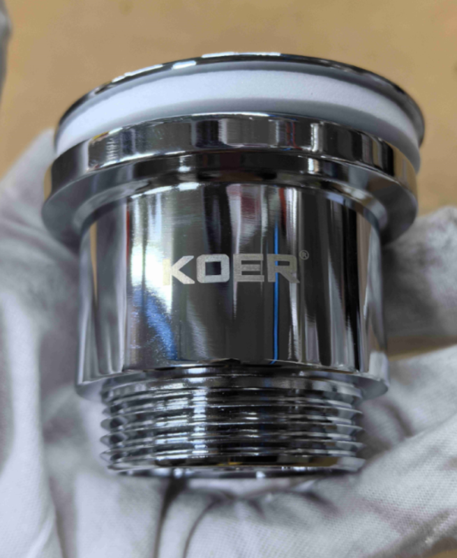 Донний клапан для раковини універсальний (з/без переливу) Koer PW-02-01 автоматичний (Click-Clack) (Колір хром) 1 1/4'' (KR3399)