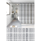 Шторка для ванної Zerix SCP-013-240x200 з PEVA (поліетиленвінілацетату) (Візерунок "Клітина" сіра) (ZX6086)