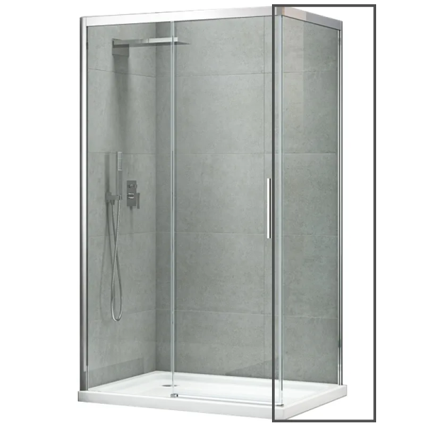 Бічна стінка до кабіни Koer SR SW05-90x200-TR-01 прозоре скло Easy Clean 6мм, хром (KR5407)