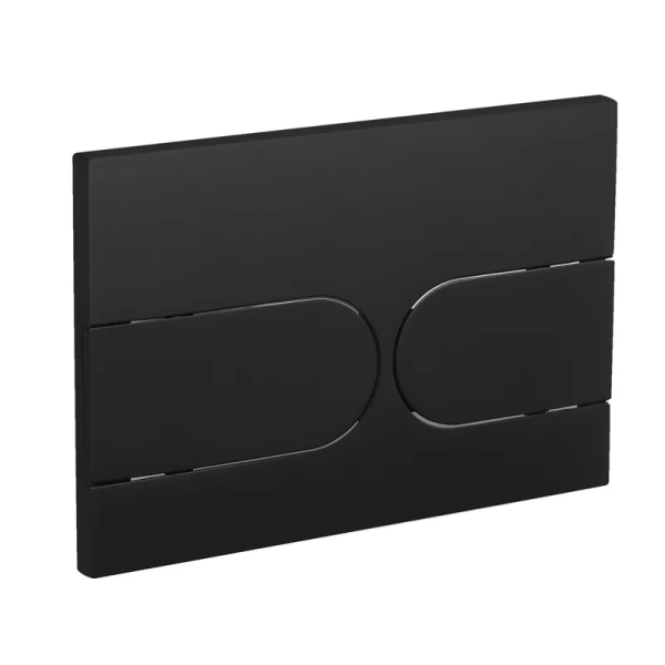 Панель змиву Koer KT-0604-05 240x160x10mm пластикова, кнопка закруглена (колір чорний матовий) (KR5324)