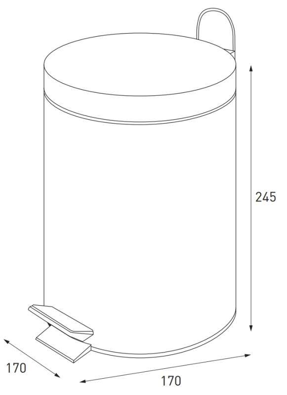 Відро для сміття кругле Zerix Solo-TC0103 SS Color 3 л колір нержавійка (ZX5895)