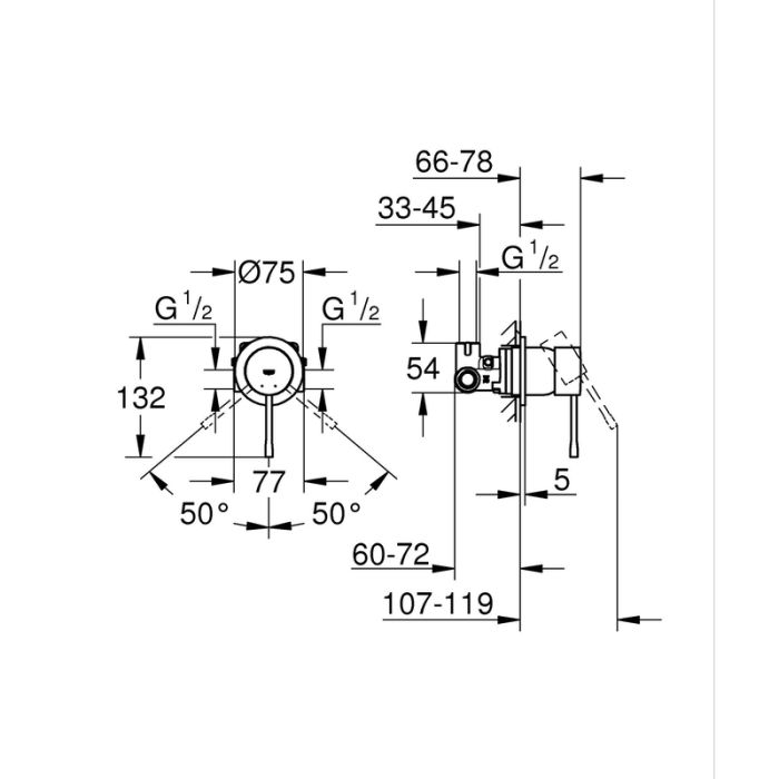 Одноважільний змішувач для душу прихованого монтажу Grohe Essence (29197KF0)