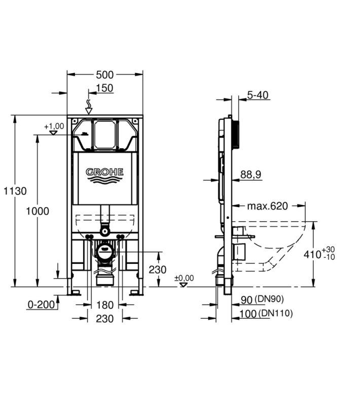 Інсталяція для унітазу Grohe Rapid SL Slim (39687000)