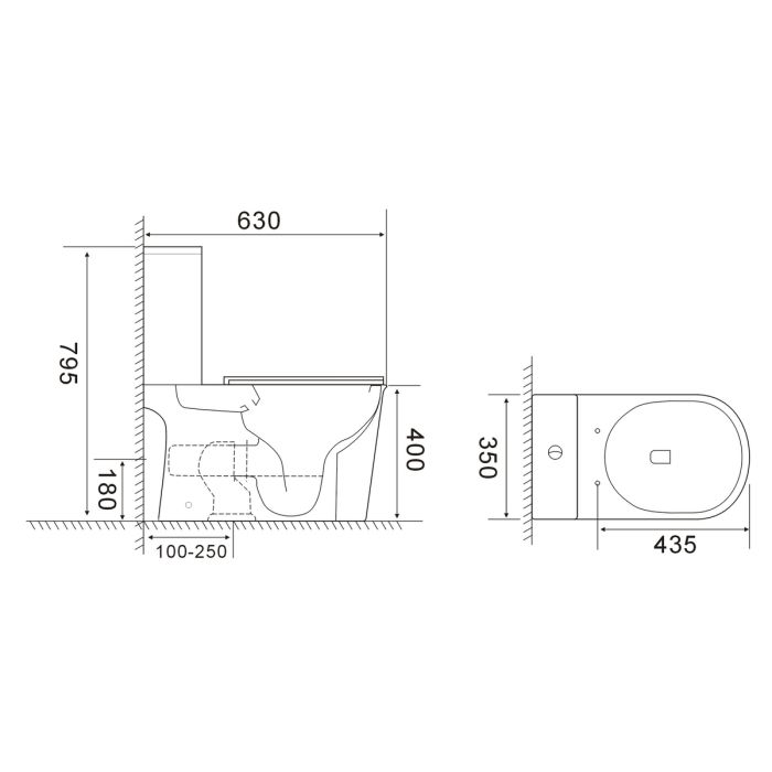 Бачок до унітазу-компакту Mixxus Wave-0405-R Tank 630х350х795 зі зливною арматурою (MI8336)