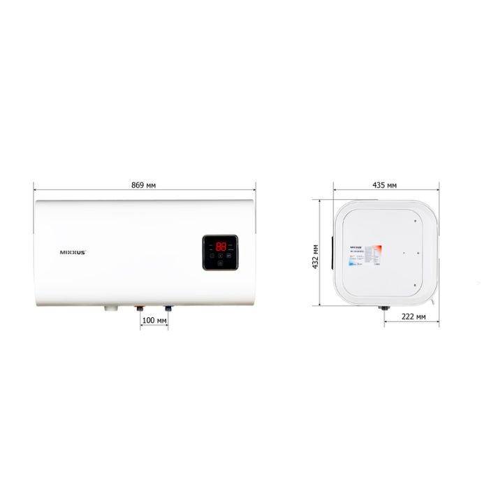 Водонагрівач "квадрат" Mixxus EWH-14080 CUBE WET(Н) накопичувальний 80 л, мокрий тен 2,0 kW (WH0615)