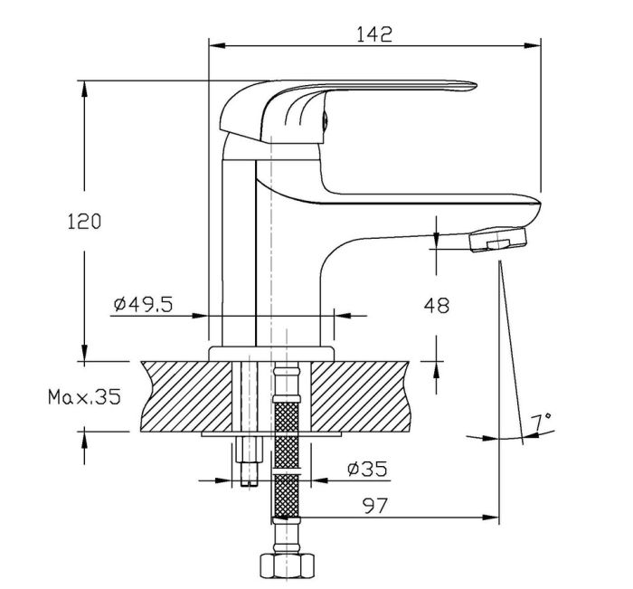 Змішувач для умивальника Haiba Dario 001 (HB0855)