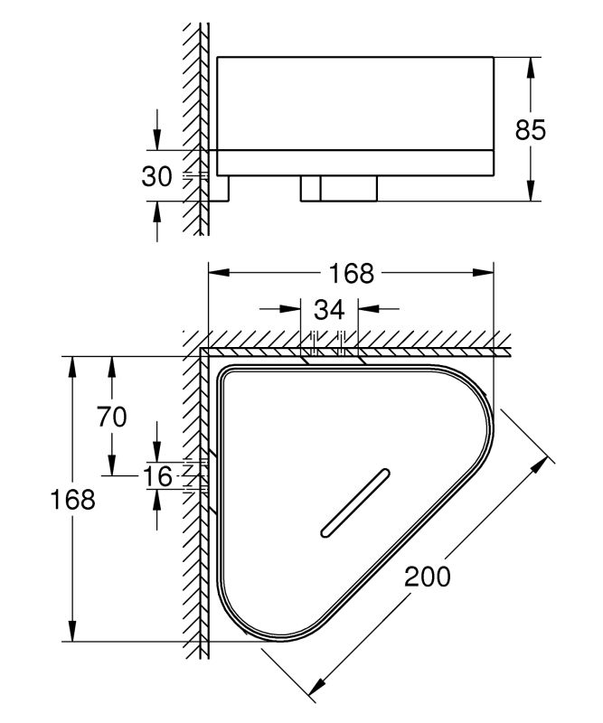 Поличка-корзина кутова Grohe Selection (41038000)