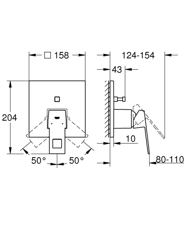 Змішувач прихованого монтажу на 2 споживача Grohe Eurocube (24062000)