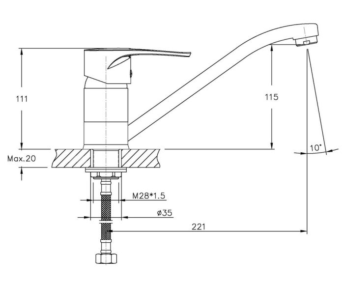 Змішувач для кухні Haiba Xide 555 (HB0403)