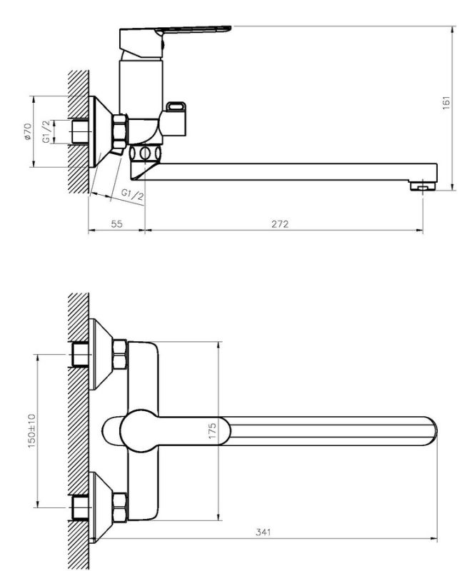 Змішувач для ванни Haiba Daniel 006 (HB1012)