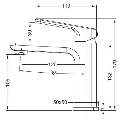 Змішувач для умивальника Koer KB-10031-07 (KR5432)