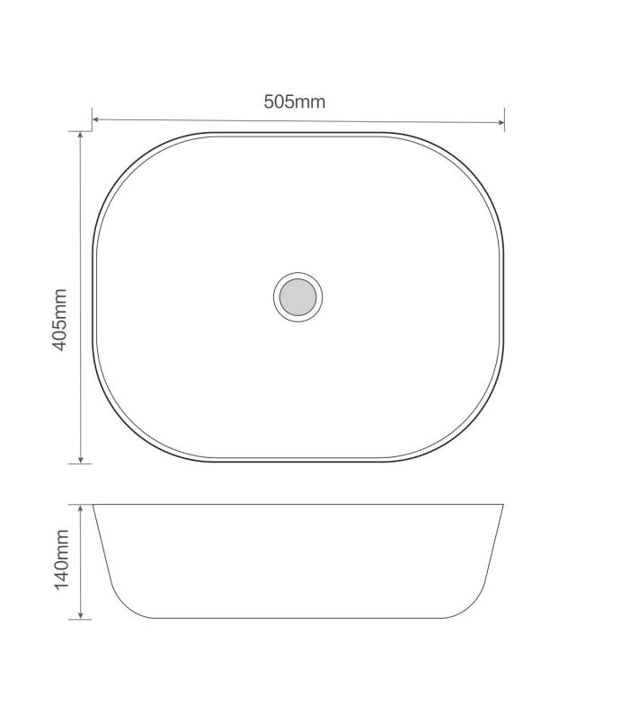 Раковина накладна MIXXUS PREMIUM DIVERSE-0107 505х405х140mm (MP6550)