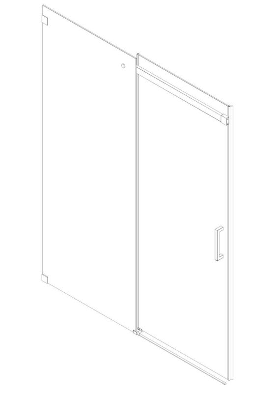 Двері в нішу Koer SR SD02-120x200-TR-01 прозоре скло Easy Clean 8мм, хром (KR5384)