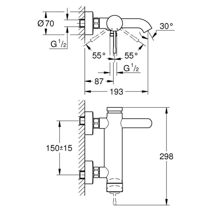 Змішувач для ванни Grohe Essence New (25250001)