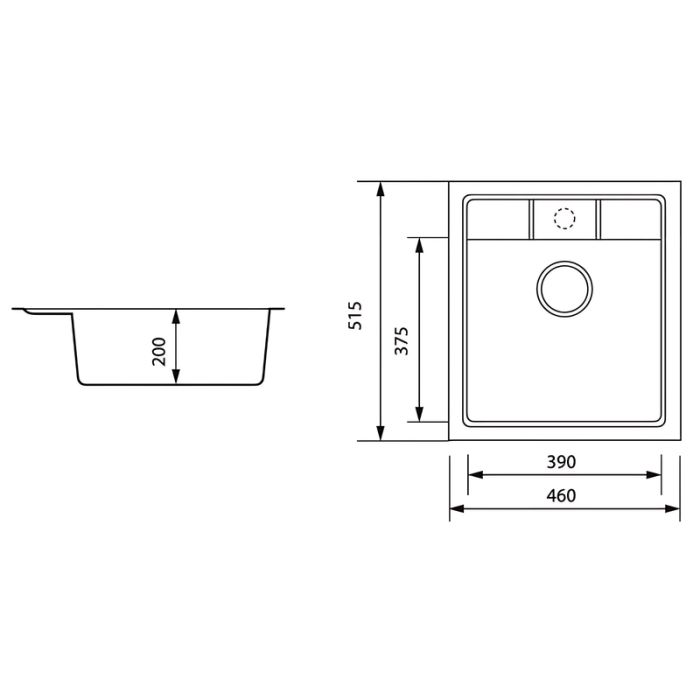 Мийка кухонна Zerix ZS-4651S-03 Чорна (ZX4564)