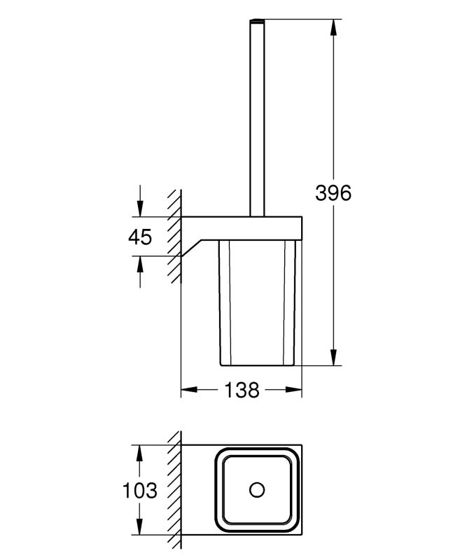 Туалетний йоржик у комплекті Grohe Selection Cube (40857000)