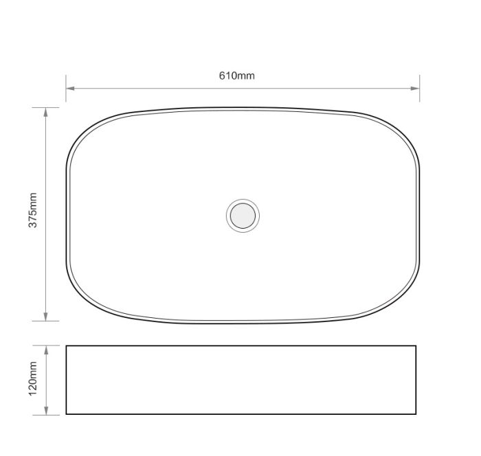 Раковина накладна Mixxus Premium BEVEL-0105 610х375х120mm (MP6524)