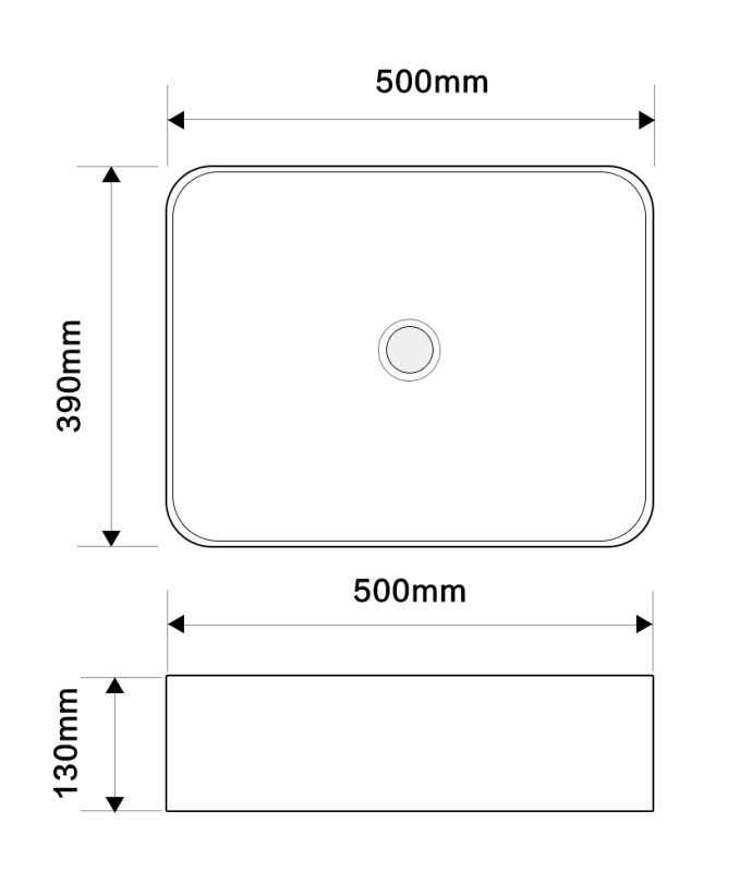 Раковина накладна Mixxus Premium DIVERSE-0110 500х390х130mm (MP6516)