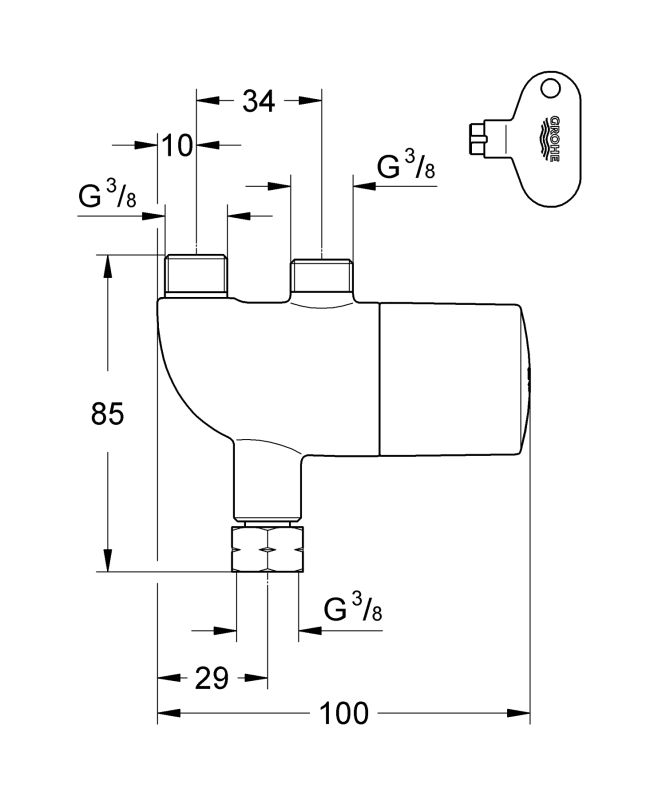 Термостат під раковину Grohe Grohtherm Micro (34487000)