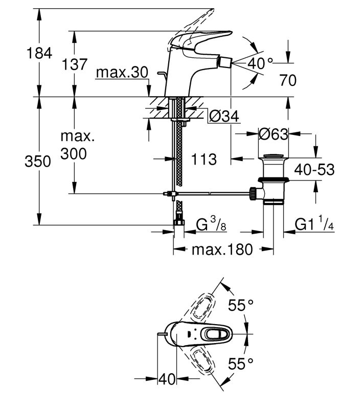 Змішувач для біде Grohe Eurostyle (33565003)