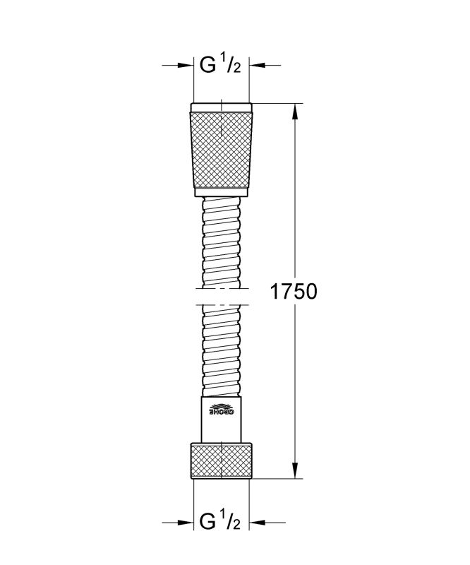 Душовий шланг 1750 Grohe Relexaflex Metal (28139000)