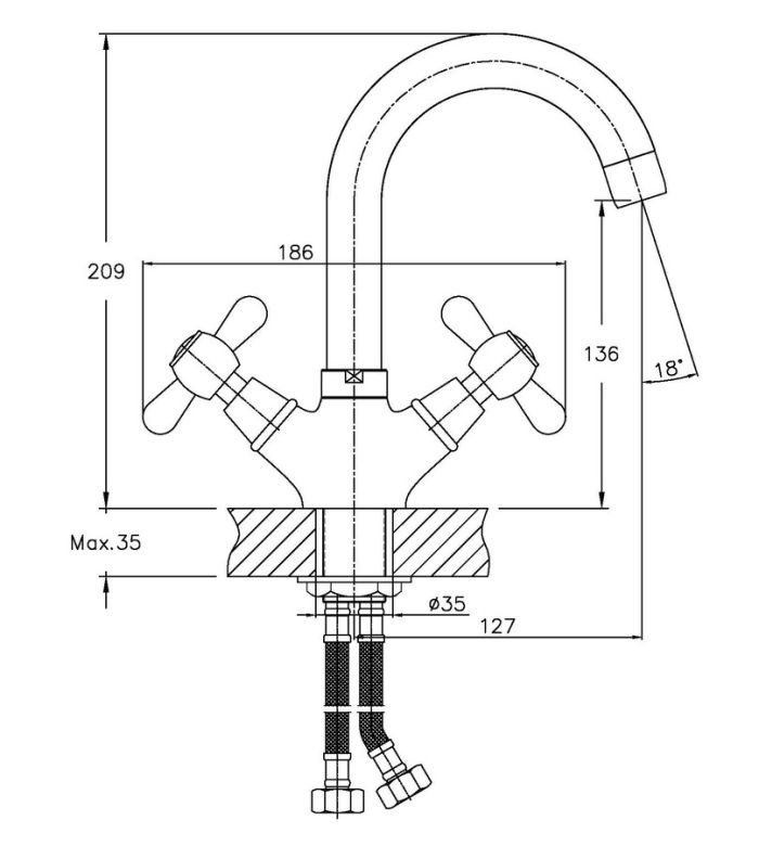 Змішувач для умивальника Haiba Dominox 274 (HB0088)