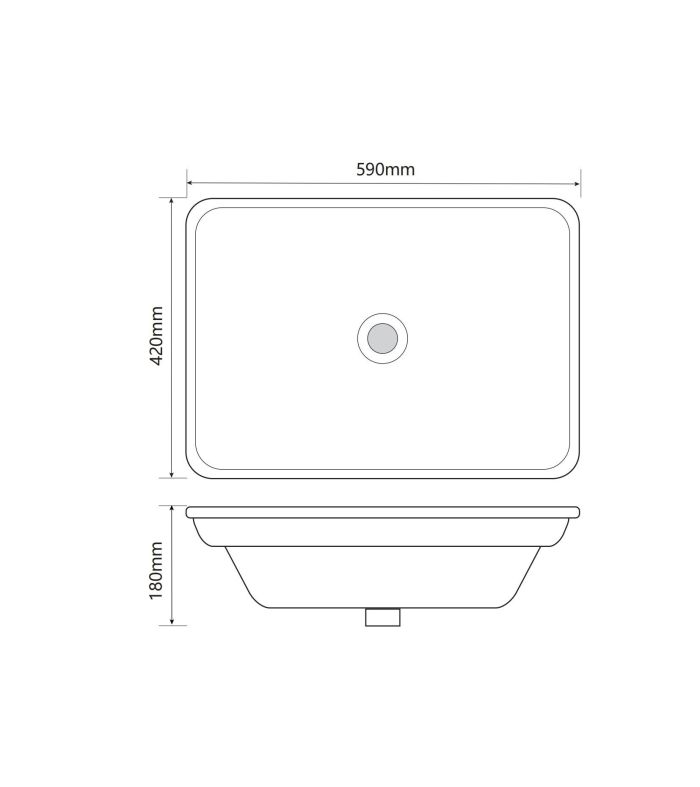 Раковина врізна на стільницю Mixxus Premium STYLE-1601 590х420х180mm з переливом (MP6570)