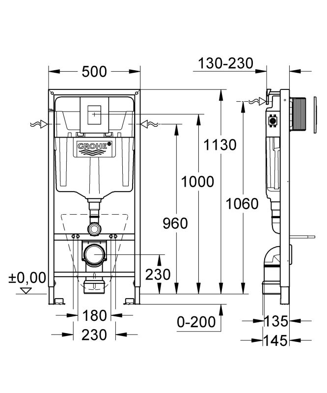 Інсталяційний комплект 5в1 для підвісного унітазу Grohe Fresh Rapid SL (38827000)