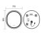 Дзеркало Mixxus Premium ELLIPSE MV05-80x70-Reverse WHITE з Led Touch, Anti-fog, димером (3-6,5kK) (MP6645)