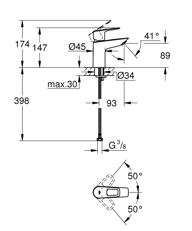 Змішувач для раковини Grohe BauLoop New S-розміру (23337001)