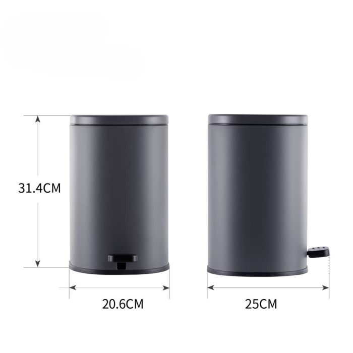 Відро для сміття з плавним закриттям овальне Mixxus Premium Olivary-TC0105 Graphite 5 л колір графіт (MI7063)