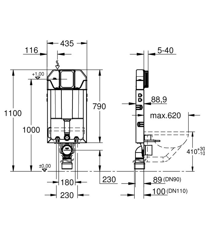 Бачок прихованого монтажу Grohe (39683000)